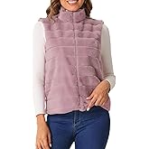 Allegra K Faux Fur Vest for Women's Zip-Up Sleeveless Fur Jacket