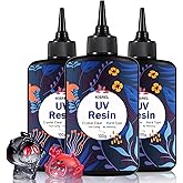 KISREL UV Resin 300g - Upgraded UV Resin Kit, Hard Type Crystal Clear Ultraviolet Curing UV Epoxy Resin for Craft Jewelry Making