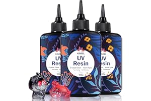 KISREL UV Resin 300g - Upgraded UV Resin Kit, Hard Type Crystal Clear Ultraviolet Curing UV Epoxy Resin for Craft Jewelry Making