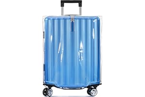 BlueCosto Luggage Cover for Suitcase - 22" Clear PVC Luggage Protector for 21" - 22" Sized Bags - Premium Travel Accessory for Baggage Protection - Universal Cover w/Hook & Loop Closure