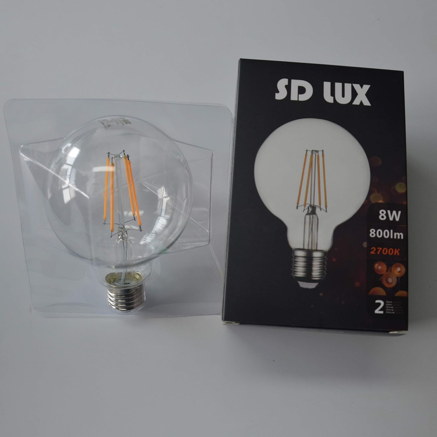 SD LUX E27 LED Bulbs Globe Vintage Filament Led Light Bulbs 8W 850LM(Equal. 75W) G95 No Flicker Edison Screw LED Bulbs - Image 5