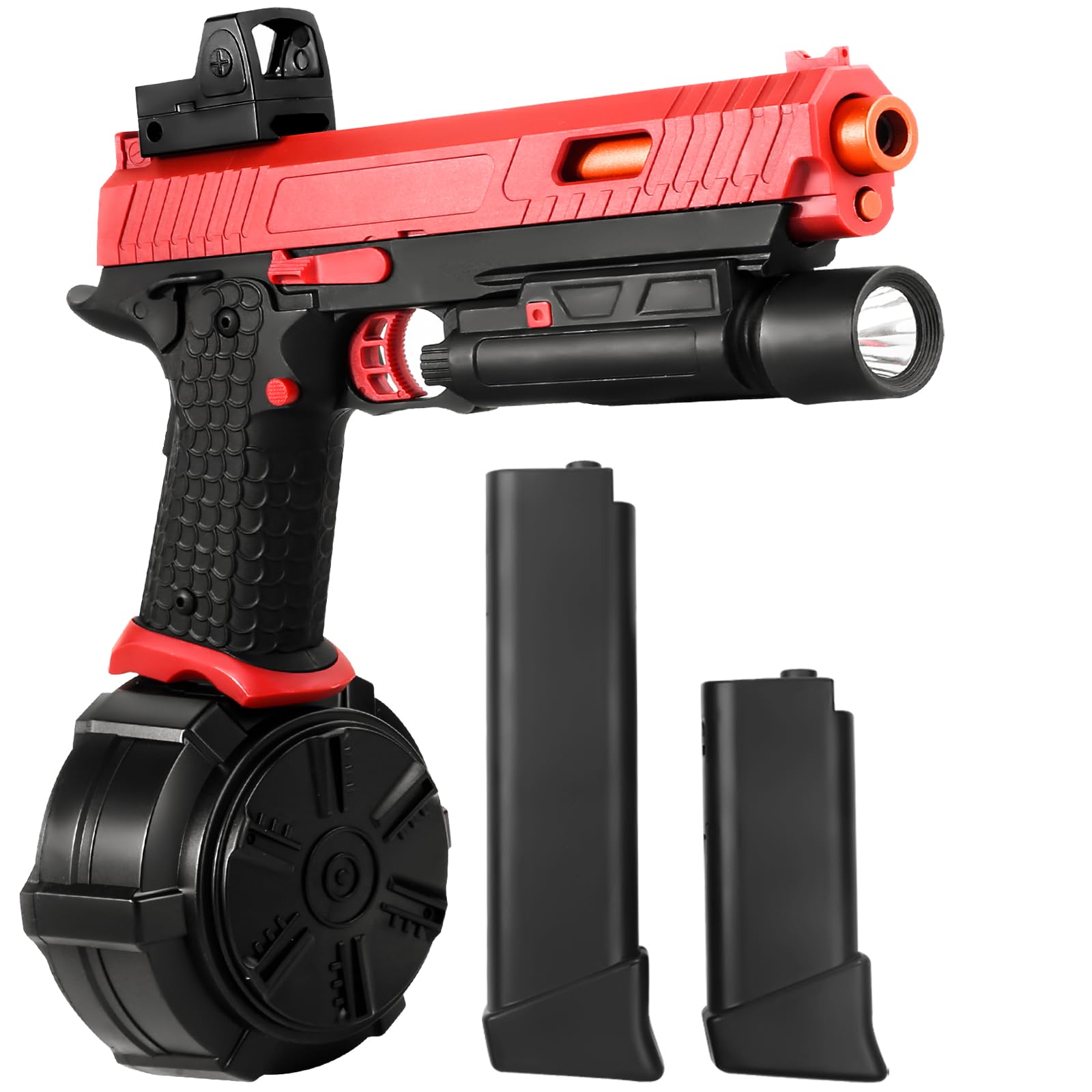 Gel Blaster JM-X5,Upgrade Version for X2,Gel Toys with Goggles and Drum, Christmas Easter Outdoor Games and Backyard Fun for Ages 14 years old and up and Adults,Red