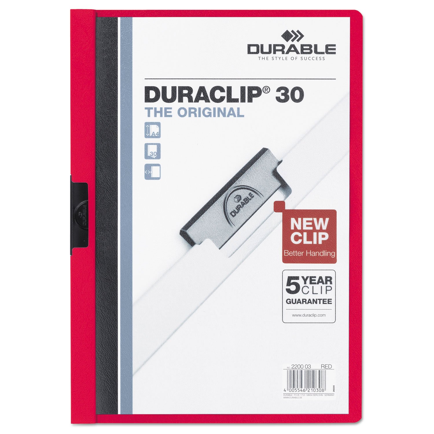 DURABLE Report Cover with DURACLIP, Letter-Size, Holds Up to 30 Pages, Clear Cover/Light Blue, (220303)