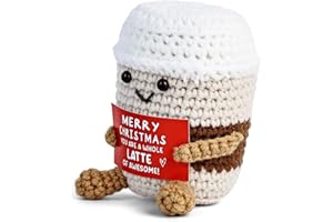 WVD Emotional Support, Hand Crocheted Funny Positive Coffee Gifts, and Emotional Support Plush, Desk Decor Novelty, Cute Thin