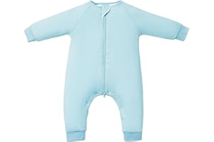 TOTBASIC Baby Sleep Sacks with Feet, 1.0 TOG Long Sleeve Wearable Blanket for 0–6M Infants & 2T–4T Toddlers, Soft and Cozy