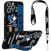 STORYBOX for iPhone 16 Pro Max Cool Wristband Case for Boys,Sports Shoes Brand Style Designer Kickstand and Trendy Off Black White Pattern,Shockproof Protective Case