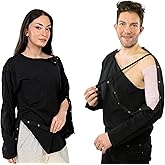 Inspired Comforts Unisex Post-Surgery/Dialysis Shirt | Full Tearaway Design with Easy-Open Shoulder, Arm & Side Snaps
