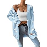 SECRETEYARD Womens Cute Heart Cardigans Oversized Long Sleeve Open Front Knit Sweaters