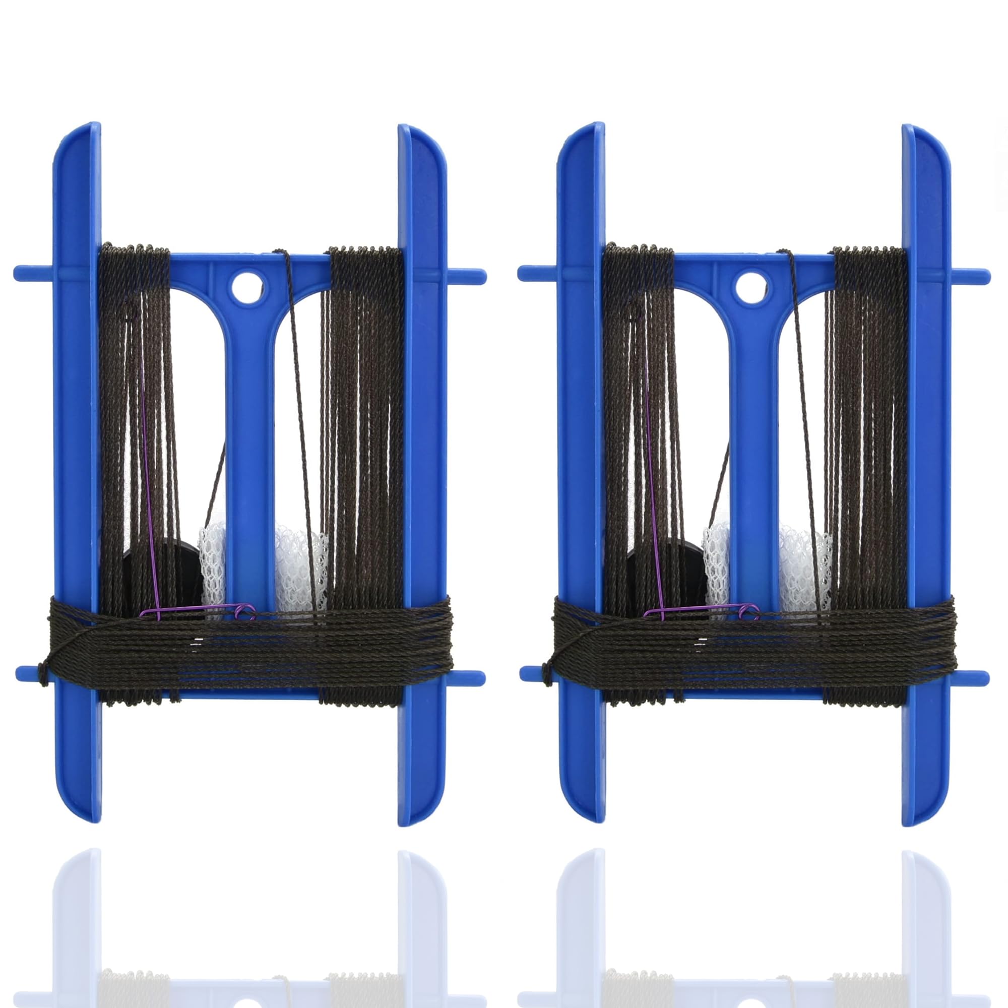 2 Crab Hand Line Reels – Blue, 11m (36') Line, Booms, Weight & Bait Bag for Fishing & Crabbing, Safe & Fun for Adults, Kids & Family, Catch Fish, Prawns & Crayfish