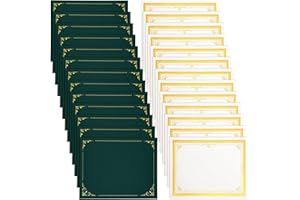 Noveread 180 Pcs Certificate Kit Includes 60 Pcs Certificate Holders 60 Pcs 8.5 x 11'' Certificate Papers 60 Pcs Gold Foil Award Seal Seals, Diploma Cover for Certificates Award(Green)