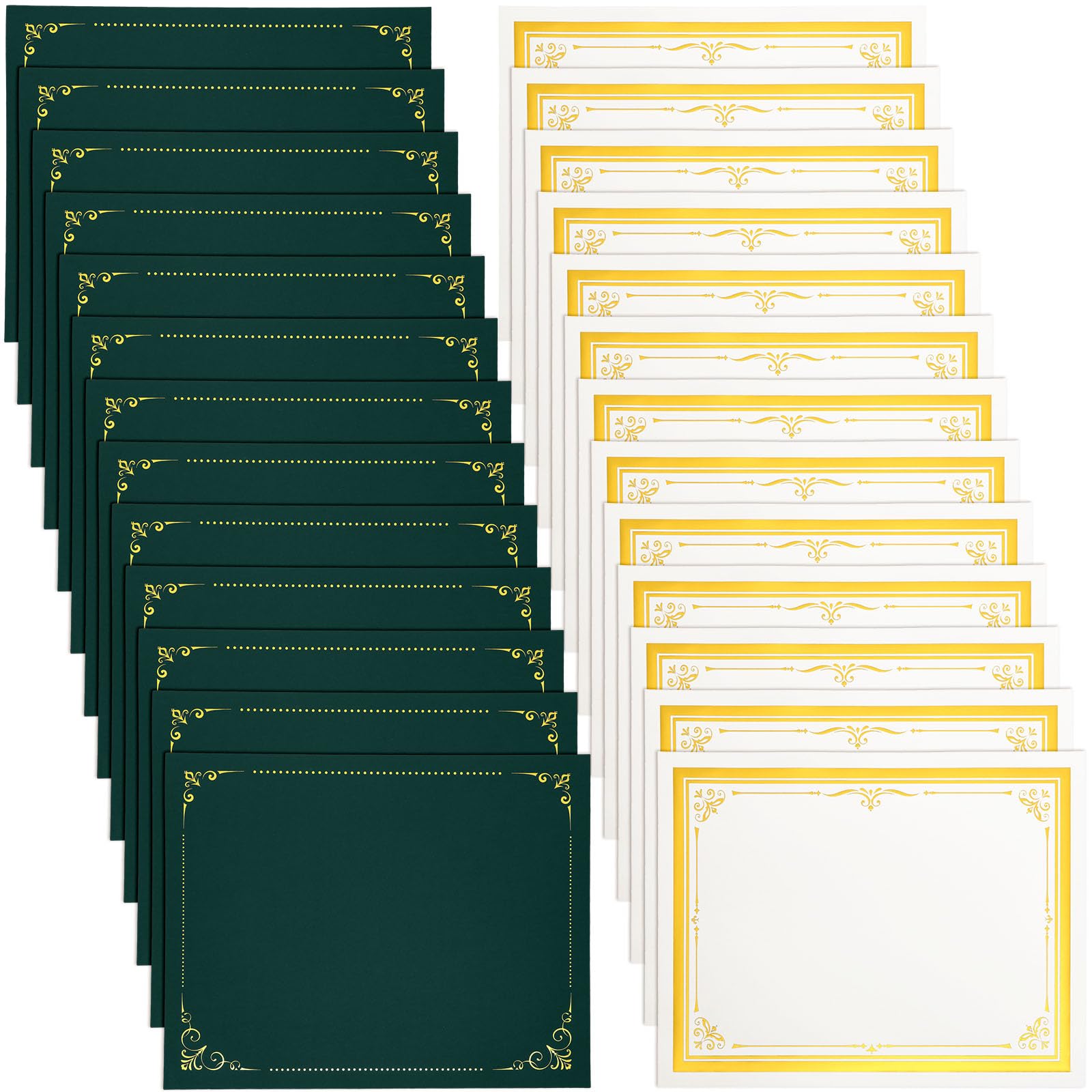 Photo 1 of Noveread 60 Set Certificate Kit Includes 60 Certificate Holders 60 8.5 x 11'' Papers 60 Gold Foil Award Seal Seals, Diploma Cover for Certificates Award (Green)