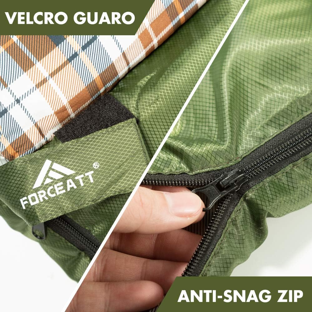 Forceatt Double Sleeping Bag, Water Repellent Camping Sleeping Bag for 2 Person, Lightweight and Portable for Adults Teens Kids Backpacking Hiking Outdoor and Indoor : Sports & Outdoors