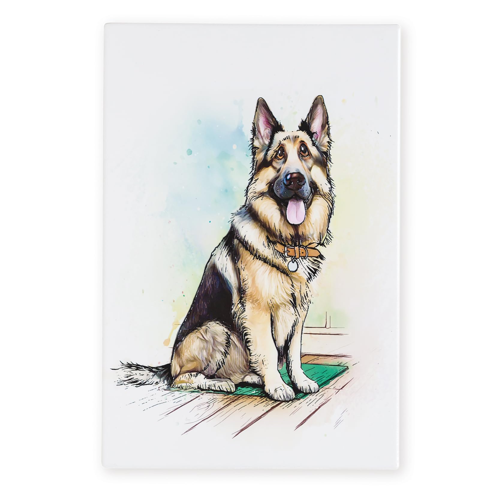 Art of Arora 2853 German Shepherd Ceramic Tile Picture Plaque Wall Art 30 x 20cm