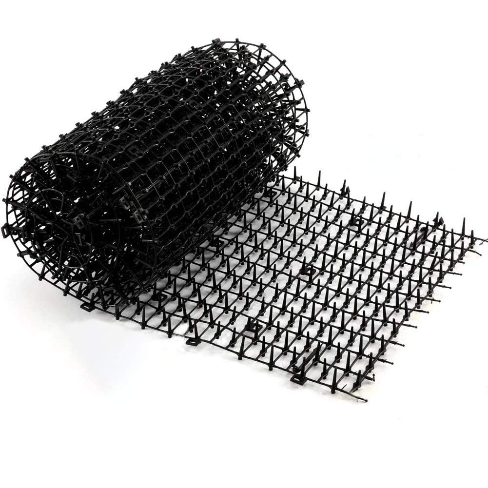 Cat Scat Mat with Spikes, Cat Spikes Mat Fox Repellent Humane Anti Cat Dog Fox Deterrent Mat with U Pegs for Outdoor Garden Farm Fence Home Balcony, 1.8cm x 30cm x 2m