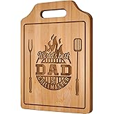 AceThrills Dad Gifts for Dad Birthday Gift for Dads Christmas Gifts Who Wants Nothing from Daughter Son - Engraved Bamboo Cutting Board 12.3"L x 8.7"W x 0.4"Th