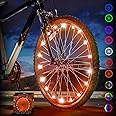 Activ Life LED Bike Wheel Lights with Batteries Included, Get 100% Brighter and Visible from All Angles for Ultimate Safety & Style (1 Tire Pack, Orange)