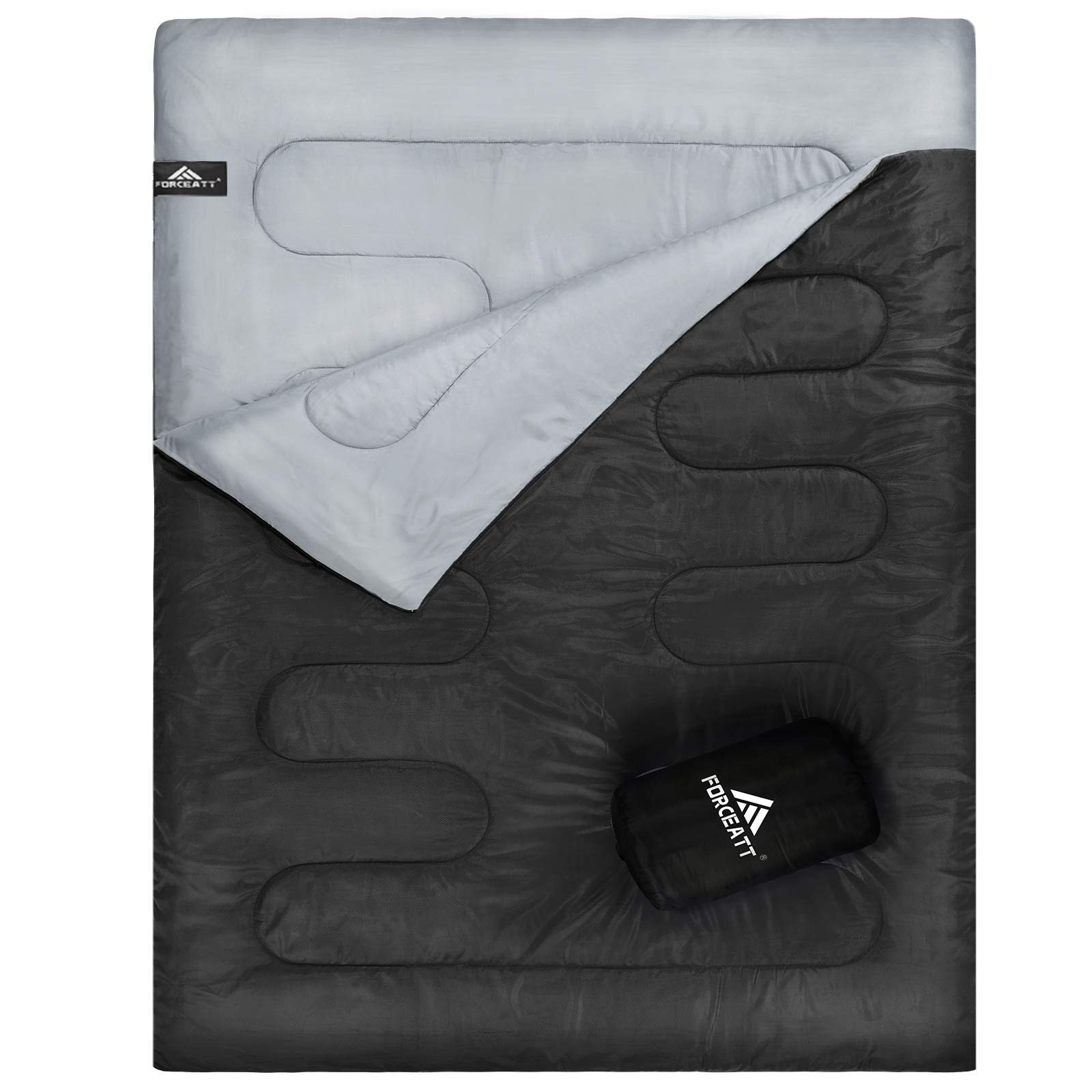 Forceatt Camping Sleeping Bag, Two-Person Waterproof Sleeping Bag, Suitable for Warm and Cold Weather in All Seasons, Suitable for Adults or Teenagers Indoor, Outdoor, Backpacking, Camping, Hiking