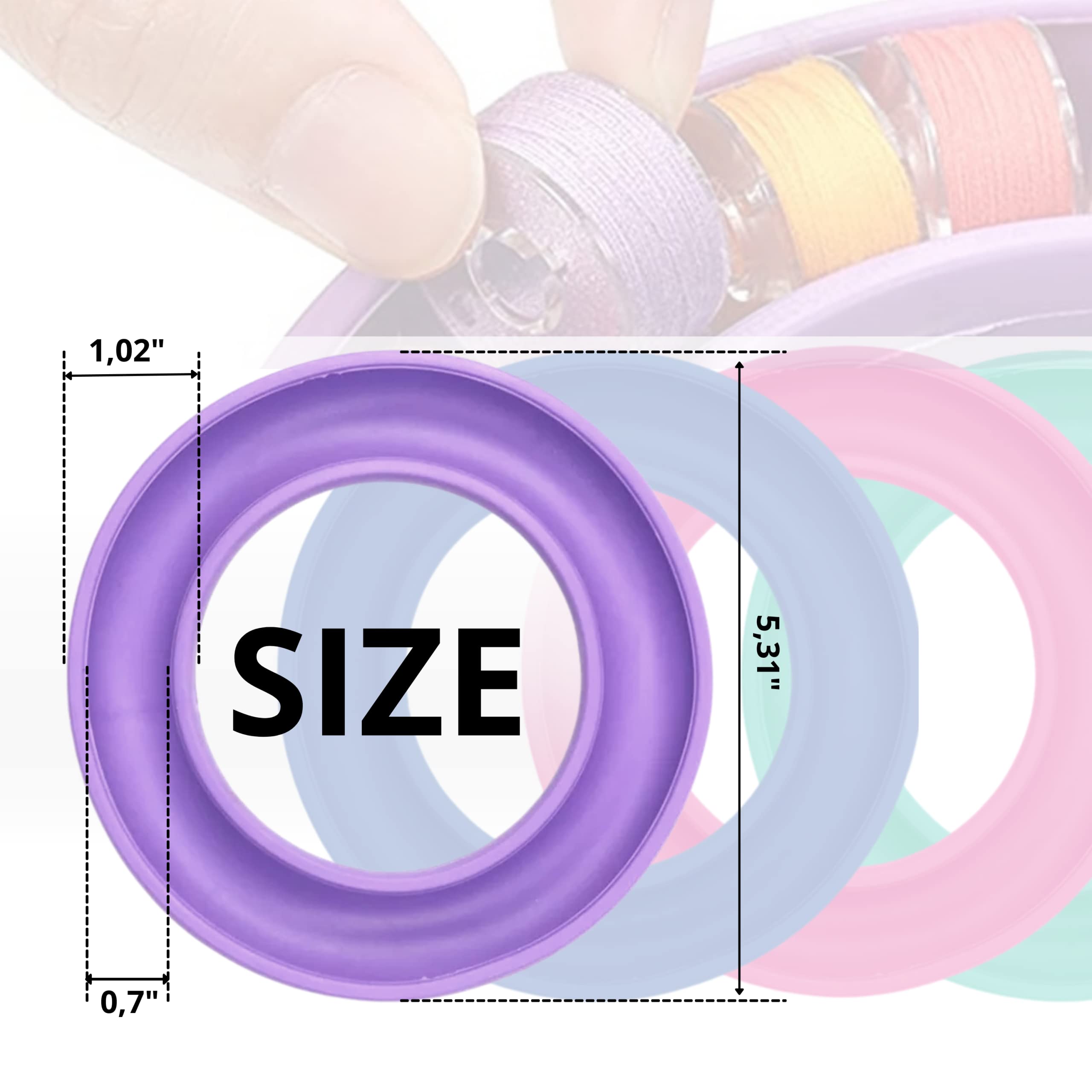 4 Pack Round Bobbin Holder Bobbin Organizer Bubbin Organizer Keeper for Metal or Plastic Sewing Machine Rings Silicone Sewing Tools Handicraft Ring Keeper