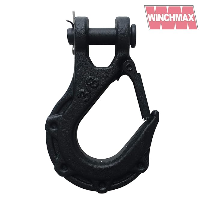 Winchmax WINCH BLACK TACTICAL HOOK 3/8" CLEVIS HOOK FOR WINCHES 14