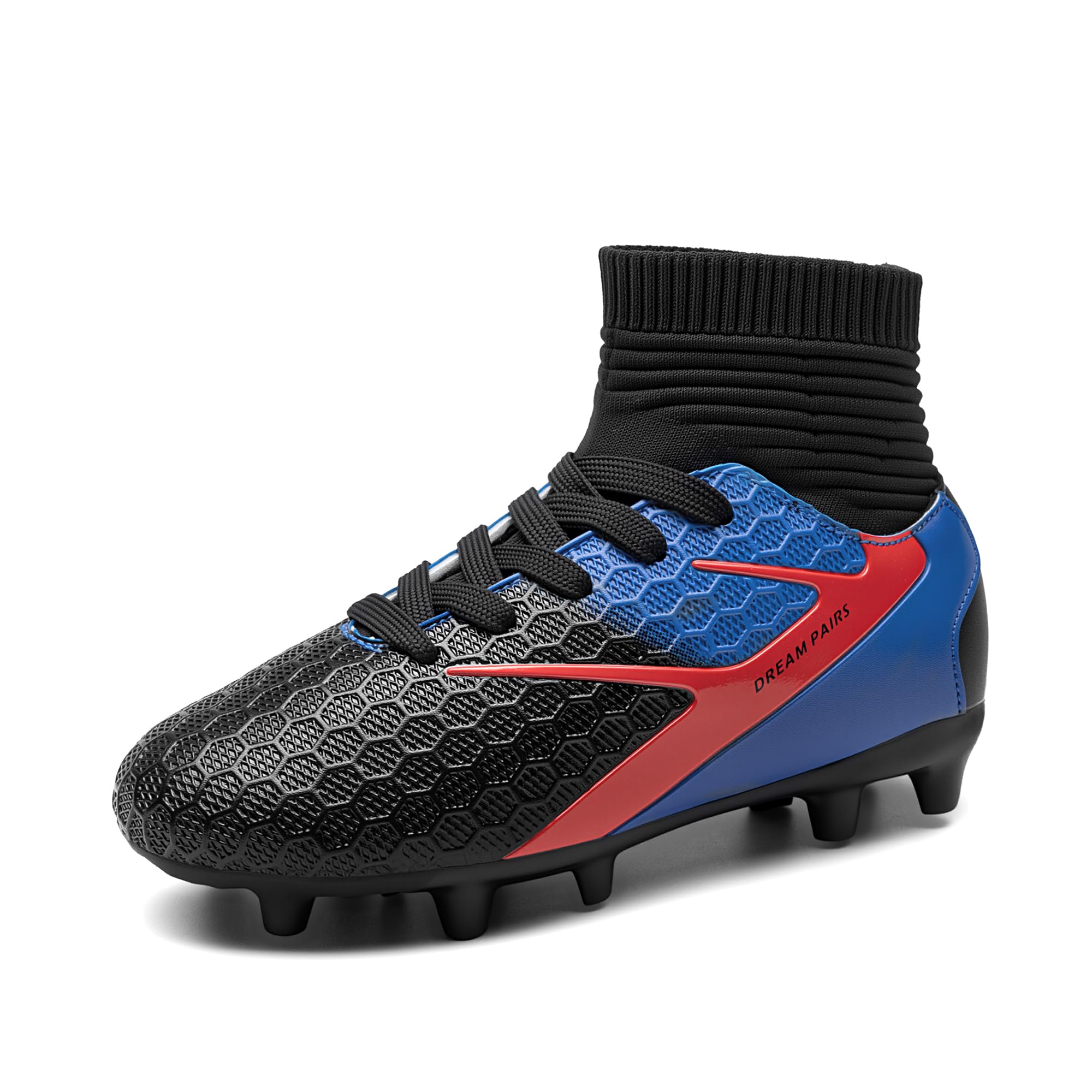 DREAM PAIRS Boys Girls Soccer Cleats Youth Firm Groud Outdoor Sport Athletic High Top Football Shoes for Little/Big Kid,Size 2 Little Kid,Black/Royal Blue/Red,HZ19002K Image DREAM PAIRS Boys Girls Soccer Cleats Youth Firm Groud Outdoor Sport Athletic High Top Football Shoes for Little/Big Kid,Size 2 Little Kid,Black/Royal Blue/Red,HZ19002K Image