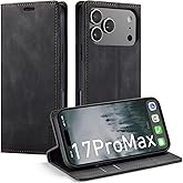 japezop iPhone 17 Pro Max 5G Wallet Case with [RFID Blocking],Card Holder Kickstand Magnetic,Leather Flip Case Wallet for iPhone 17 Pro Max 5G 6.9 Inch (Black)
