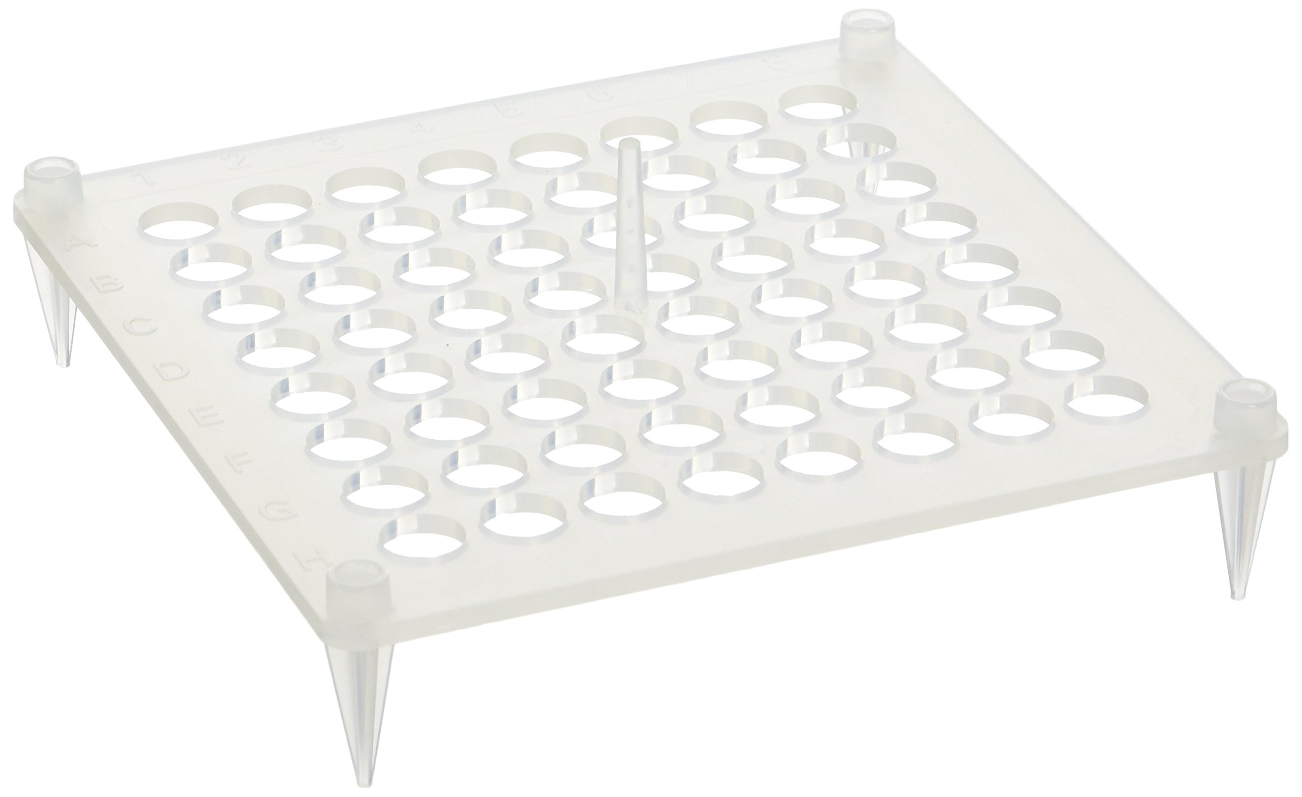 Camlab Plastics RTP/72112-N 64 Place Polypropylene Stackable Rack Insert, Natural (Pack of 10)