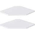 Corner Shelf Wall Mount, Floating Corner Shelves, Set of 2 Corner Wall Shelf Organizer, Rustic Wood Wall Storage Display Shelves for Living Room Bedroom Bathroom Kitchen, Rustic White