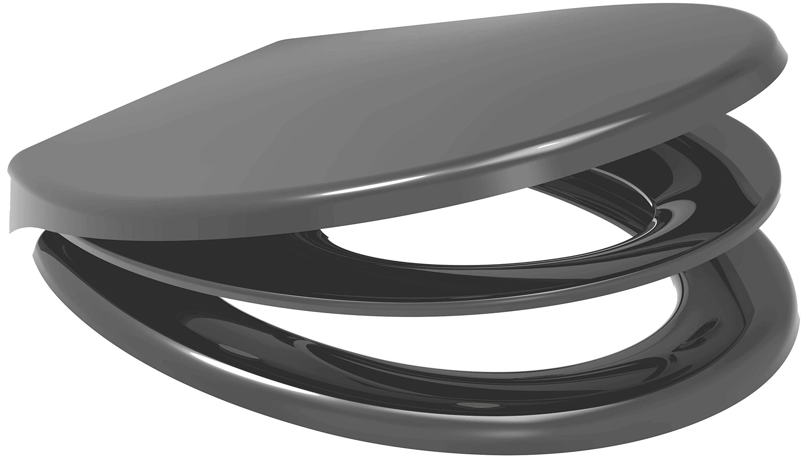 Anthracite Grey Multi Potty Training Toilet Seat with Built-in Removable Child Seat, Slow-Close, Quick-Release for Easy Cleaning, Top or Bottom Fix