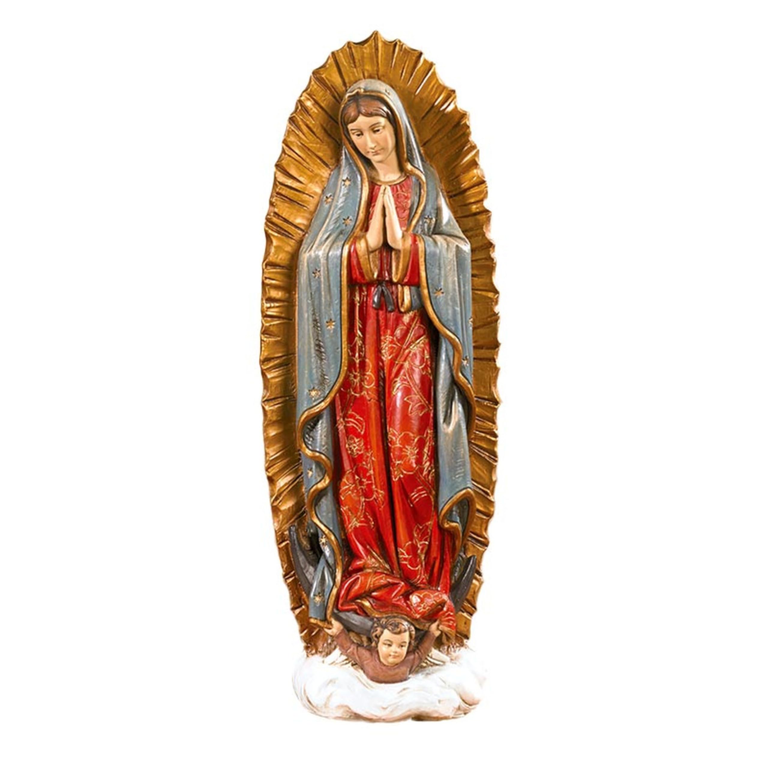 Avalon Gallery Catholic Saints Figurine - Toscana Collection Religious Statue, 9" H, Our Lady of Guadalupe Image