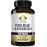 Pure Blue Methylene Blue Capsules x 120 - Enteric Coated, Delayed Release 5mg Capsules, Acid Resistant. USA Made