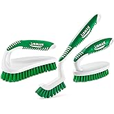 Libman Scrub Brush Kit – Three Different Durable Brushes for Grout, Tile, Bathroom, Kitchen. Easy to Handle, Strong Fibers fo
