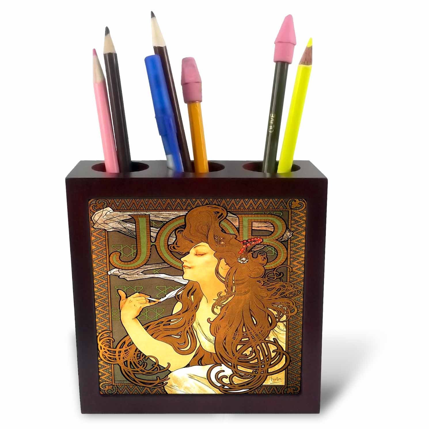 3dRose ph_204284_1 5-Inch Print of Muchas Job Portrait Tile Pen Holder