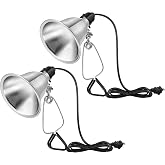 VIVOSUN 2 Pack Clamp Lamp Light with Detachable 5.5 Inch Aluminum Reflector | Up to 60W E26 Socket (No Bulb Included), 6 Feet