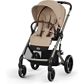 Cybex Balios S Lux Full Sized Stroller for Infant &amp; Toddler - Almond Beige | Single Baby Stroller for 6 Months-4 Years Old, Car Seat Compatible, Travel System Ready, One Hand Fold, All Terrain Wheels