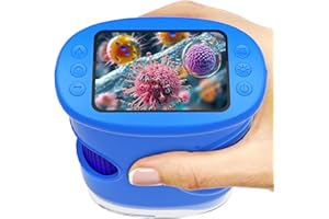 Kids Microscope: 1000X&1080P&2.0''IPS Handheld Microscope Pocket for Kids - Photo Video Mini Portable Miniscope - Science Edu