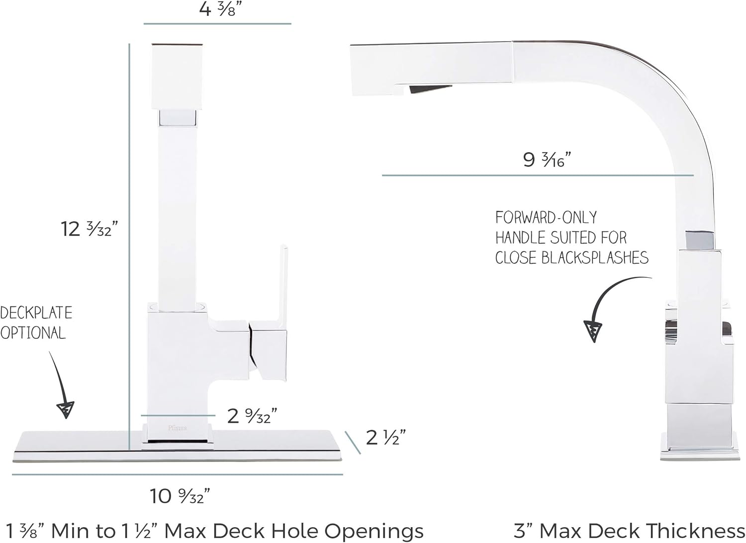 Pfister LG534-LPMC Arkitek Kitchen Faucet With Pull-Out Sprayhead, Polished Chrome - - 