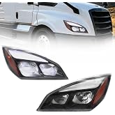 LED Headlights Assembly Fit for Freightliner Cascadia 2018-2024 Pair | Recoolery Pair LED Headlights Fit for 2018-2024 Freightliner Cascadia, Left &amp; Right Side Pair, DOT &amp; SAE Approved