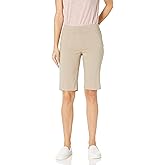 Slim-Sation Womens Wide Band Pull-on Solid Walking ShortShorts