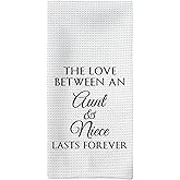 Tzhim Aunt Gifts from Niece Kitchen Towels, Aunt Auntie Gifts for Mother’s Day Hand Towels, Aunt and Niece Gifts Dish Towels Dishcloths Tea Towels for Kitchen, Niece Gifts from Aunt, 16x24in