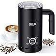 Snailar Milk Frother, 10oz Stainless Steel Electric Milk Steamer, 4 in 1 Hot & Cold Foam Maker for Latte, Cappuccinos, Macchiato, Hot Chocolate, Silent Operation, Easy to Clean
