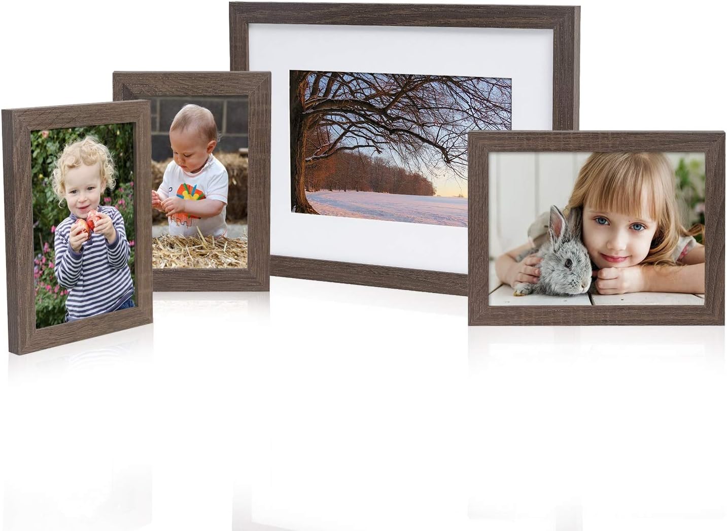 Decent Home Picture Frames Set of 10,Photo Frame Collage for Wall or Tabletop Display (Brown)