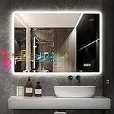 STARLEAD 24"x32" LED Bathroom Mirror with Bluetooth Speaker, 3 Color Temperature, Stepless Dimming, Anti-Fog, Touch Control, 