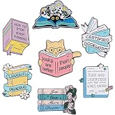Book Lover Gifts Enamel Pins Set, Reading Book Pins with Storage Bag, Cute Bookish Pins for Backpacks Jackets Hats, Gifts for Readers Teachers Students Librarians