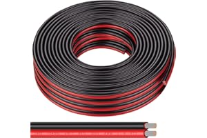 Shirbly 10 Gauge Wire 50FT Tinned Copper Wire - 2 Conductor Parallel Wire Insulated Stranded Wire for Solar Panel Car Audio Auto, Low Voltage Electrical Wire for LED Lighting (10AWG 50FT)