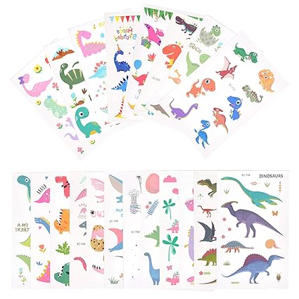 EKKONG Dibujos Dinosaurio Tatuajes temporales