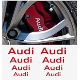 Audi Window- Brake Caliper- Mirror Decal - 8 pcs in Set 60mm - 30mm (White)
