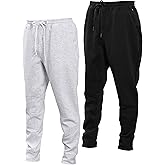 Kenneth Cole REACTION Stretch Scuba Knit Tapered Sweatpants for Men 2-Pack, Active Mens Joggers with Pockets Pack of 2