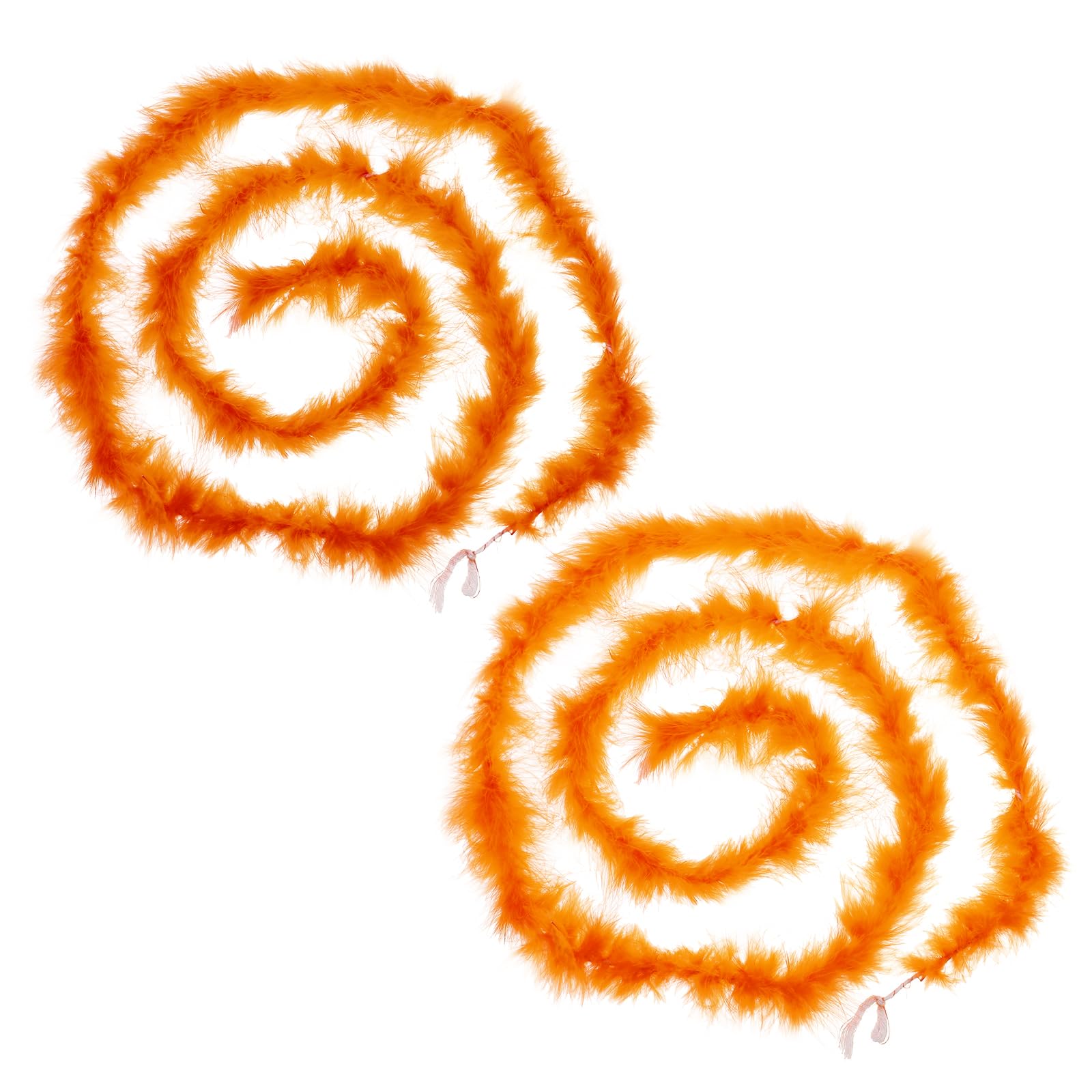 PATIKIL 6.6 Ft Feather Boas, 2 Pcs Feather for DIY Craft Sewing Trim Home Wedding Holiday Home Decor Graduation Party Christmas, Orange