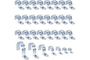 Tanstic 30Pcs 1/2 Inch EMT Pipe Strap Zinc Plated Steel One Hole Strap Conduit Clamp Rigid Pipe Clamp for Pipe Fixing