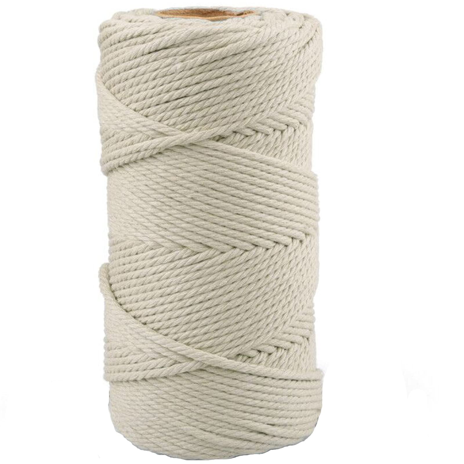 G2PLUS Beige Macrame Cotton Rope Cord 4MM Craft Cotton Twine String, 100M Durable Bakers Twine for for Wall Hanging DIY Crafts and Handmade Arts
